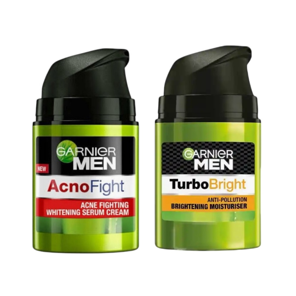 Garnier Men Pria Acno Fight Turbo Bright Serum Cream SPF 50 40ml - Perlindungan Wajah, Perawatan
