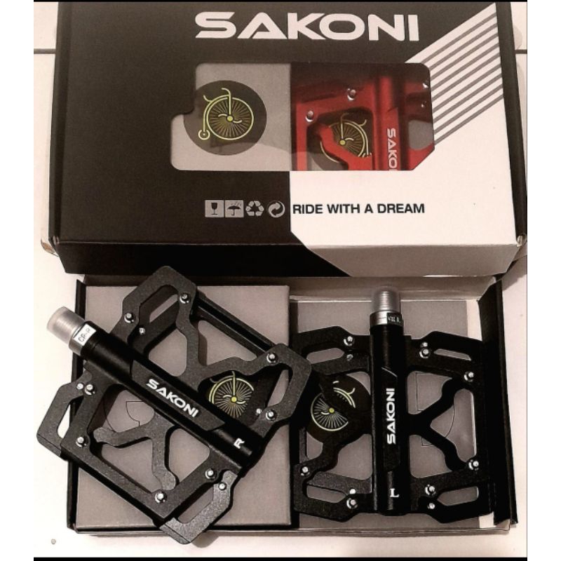 Pedal Sakoni 3 Bearing Alloy Sepeda lipat Seli Mtb roadbike fixie balap
