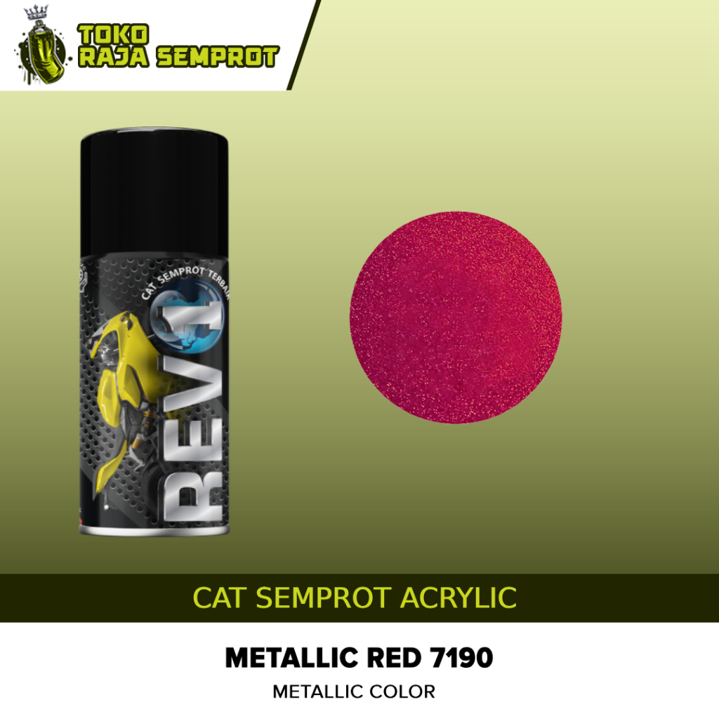 Cat Semprot Pilox Acrylic Revo Merah Metalik Metallic Red 7190