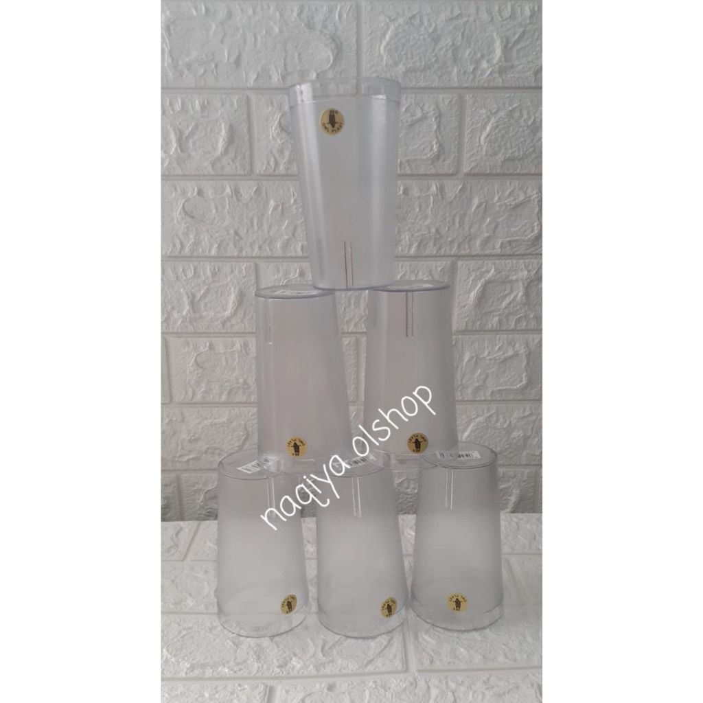 6PcsGelas Plastik Mika Bening, Cangkir Bening,Gelas Plastik,,Gelas Warna Bening