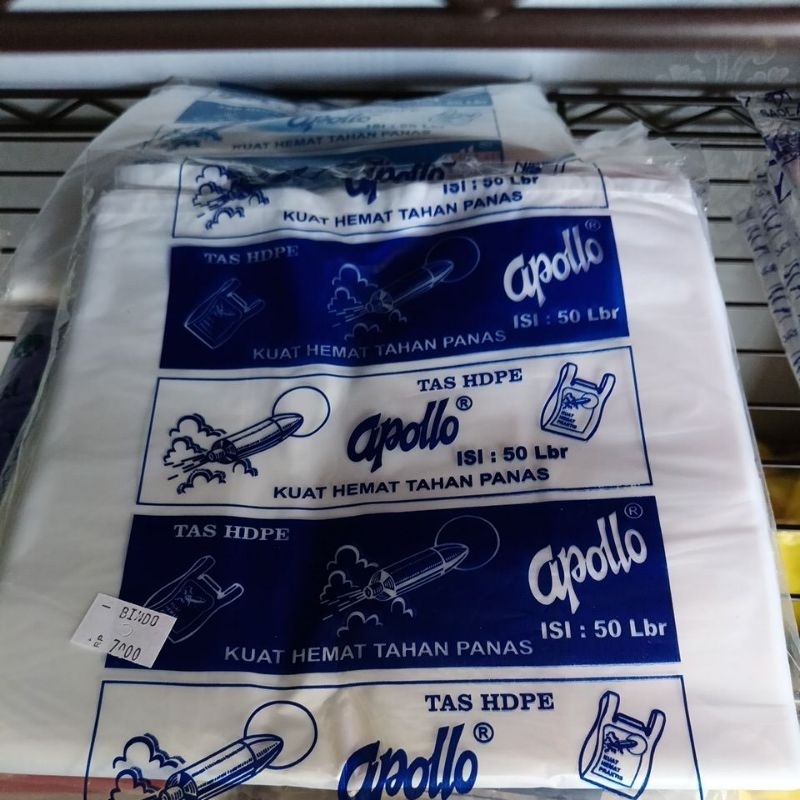 kresek plastik Apolo bening kecil, sedang, besar