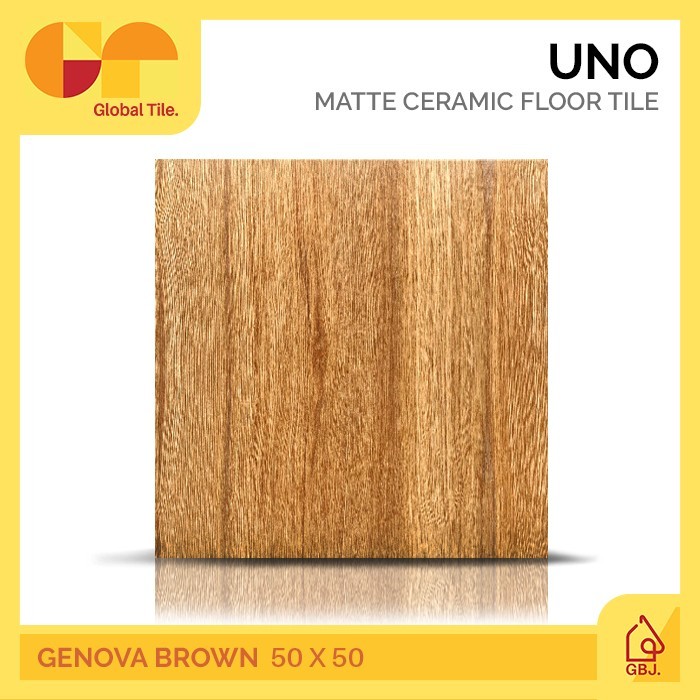 KERAMIK UNO 50 X 50 GENOVA BROWN MATTE MOTIF KAYU / KERAMIK LANTAI MATTE URAT KAYU