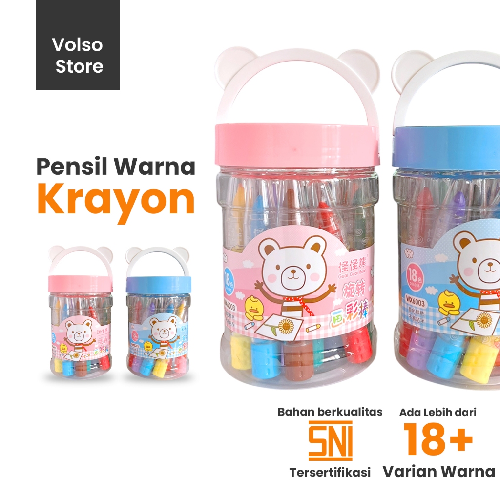 

Pensil Warna Krayon Isi 18 Model Beruang
