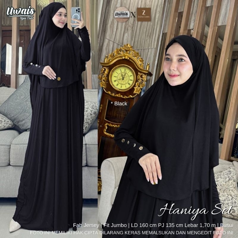 HANIYA SET ABAYA CADAR ORI ZAZAA LABEL UNTUK UMROH HAJI