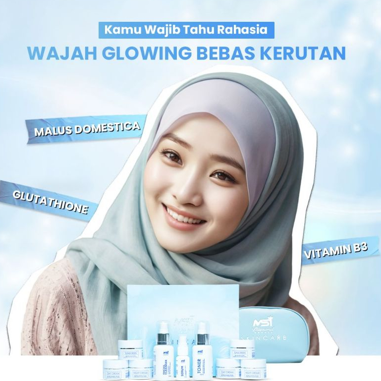 New MSI SKINCARE Paket KOMPLIT 9 ITEM ORIGINAL cream siang, cream malam, Sunscreen, serum