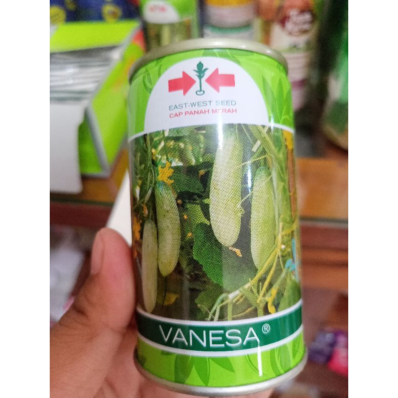 Benih Timun Vanesa Timun Lalap Vanesa Kaleng Cap Panah Merah