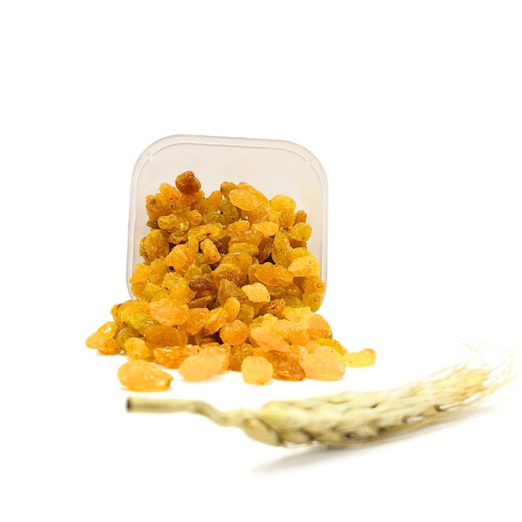 

Kismis jumbo asam manis kemasan mika 100gr/ Kismis golden raisin jumbo / Kismis manis asam original