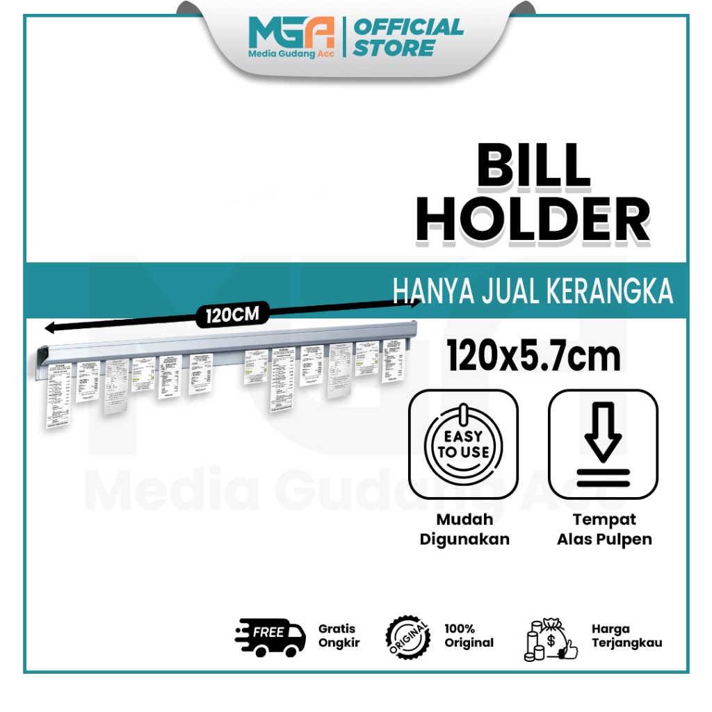 

Bill Holder 120cm / Capitan Nota / Receipt Holder / Penjepit Kertas Bon Bill / Bill Holder Restaurant & Café