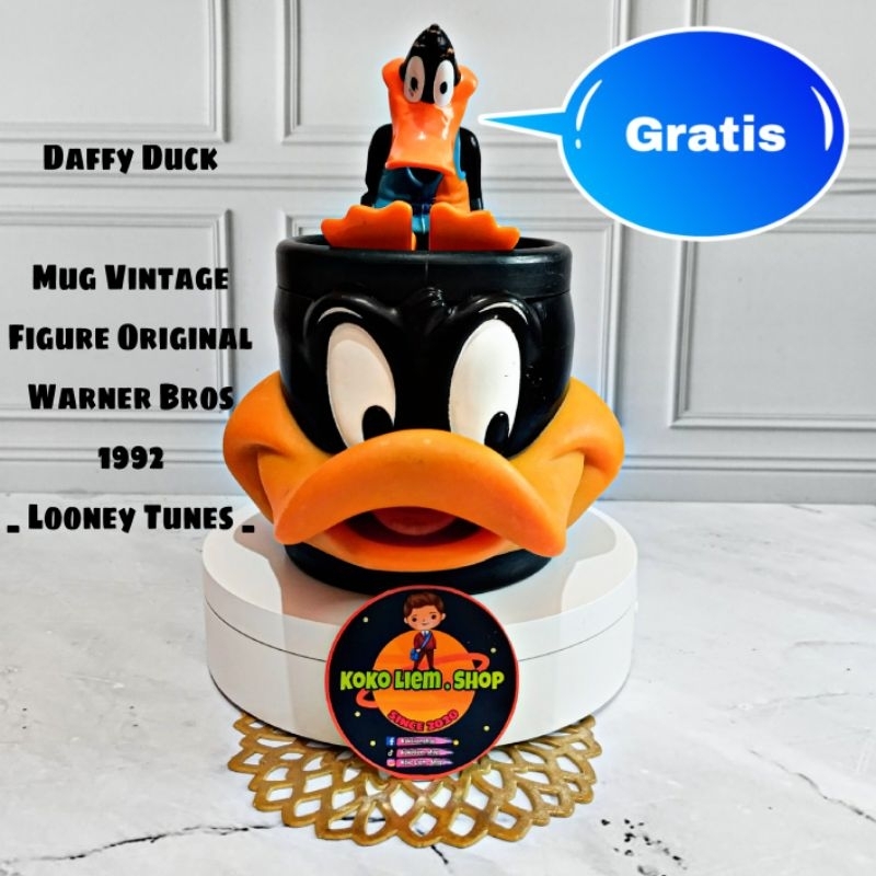 Preloved Mug Vintage WB 1992 Ori Figure Daffy Duck Looney Tunes Gratis Mainan Daffy Duck Mini