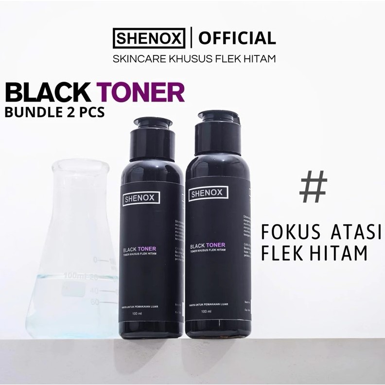 Shenox Skincare Flek Hitam 2 Pcs Black Toner Khusus Flek Hitam Resmi BPOM | Toner Exfoliating