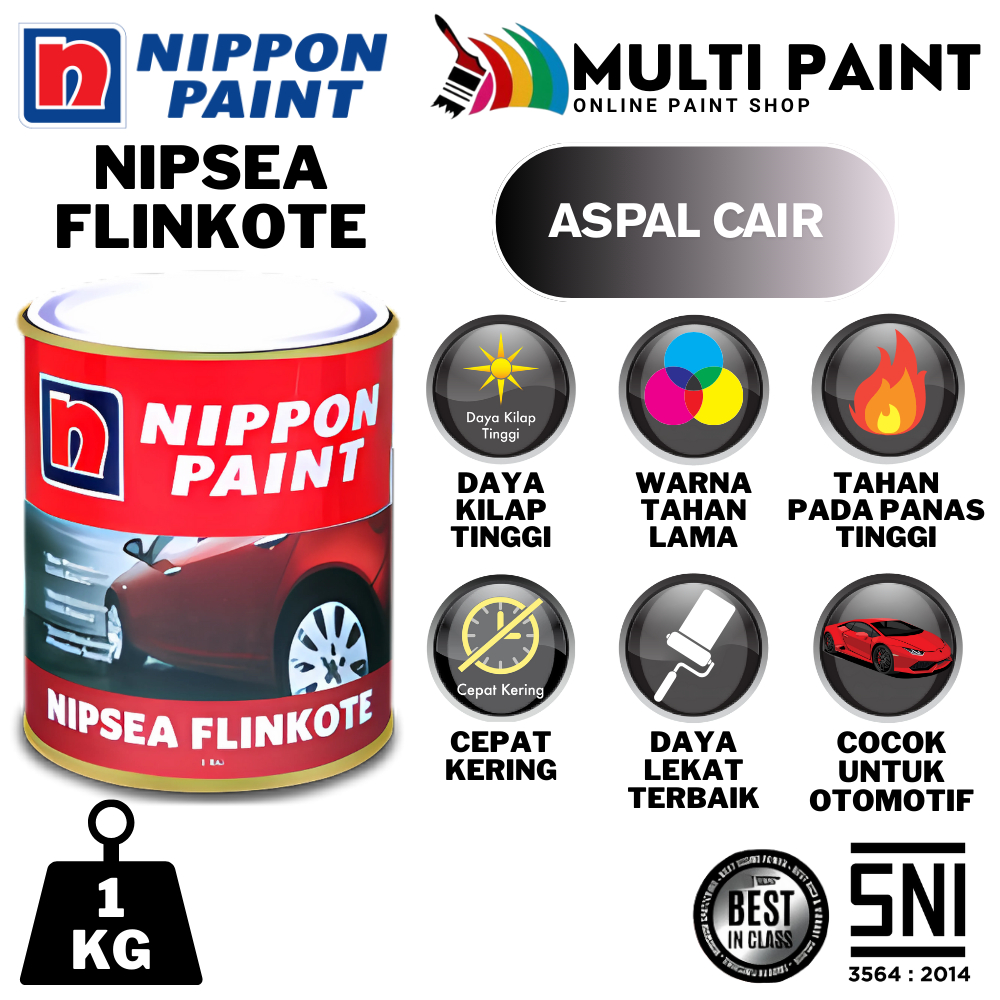 NIPPON PAINT ASPAL CAIR ANTI BOCOR 1KG ASPAL CAIR NIPPON FLINKOTE NIPPON PAINT 1KG NIPSEA FLINKOTE