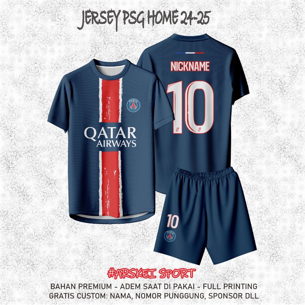 Jersey Bola The Parisians Home 2024-2025 Jersey Fantasy / Jersey PSG 2024 2025