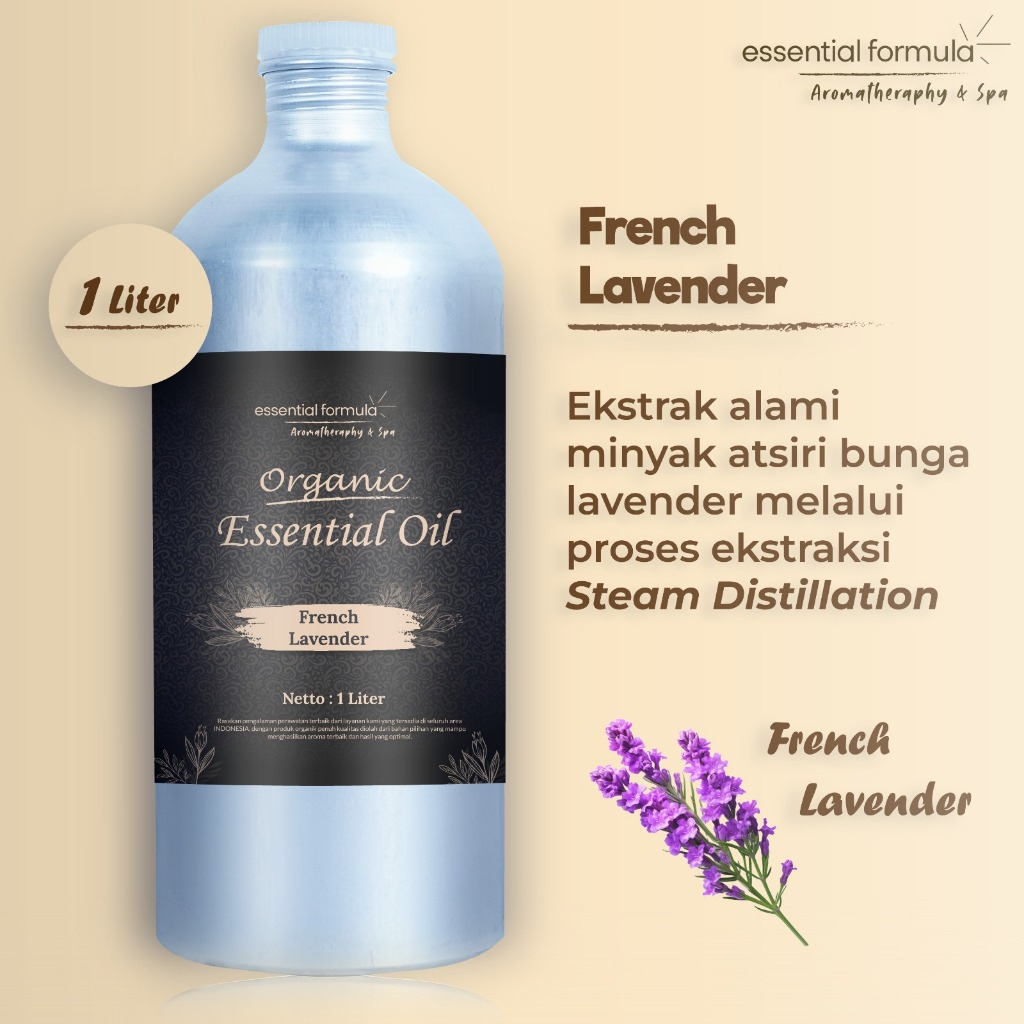 French Lavender Essential Oil MURNI 100% NATURAL Netto 100ml 250ml 500ml 1Liter