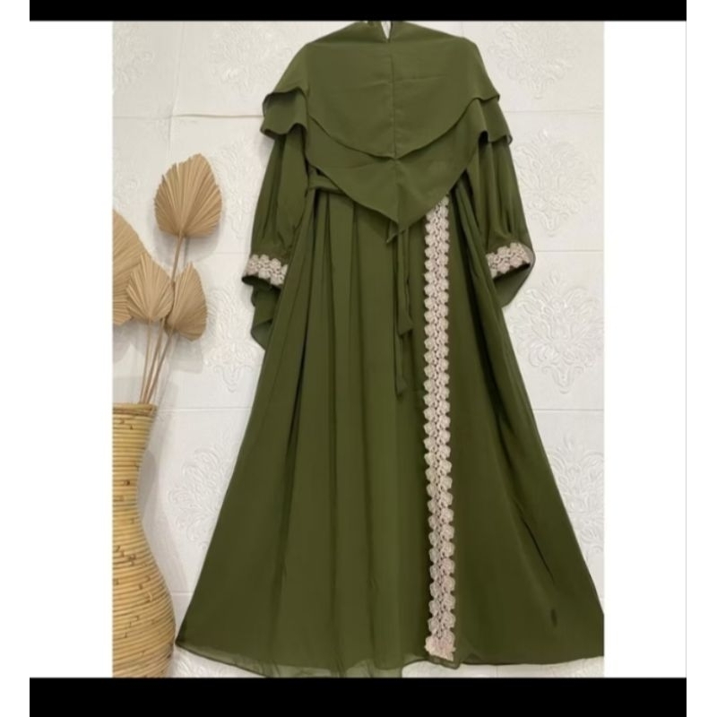 Gamis Ceruti plus hijab syar'I