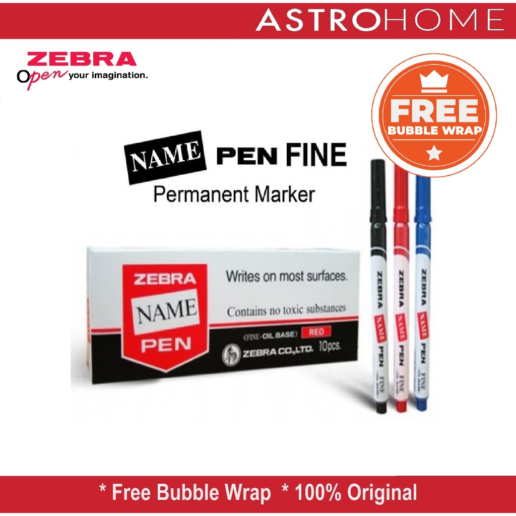 

Spidol Permanen Namepen Permanent Marker (Oil Base ) Zebra Name Pen ( 10 Pcs )