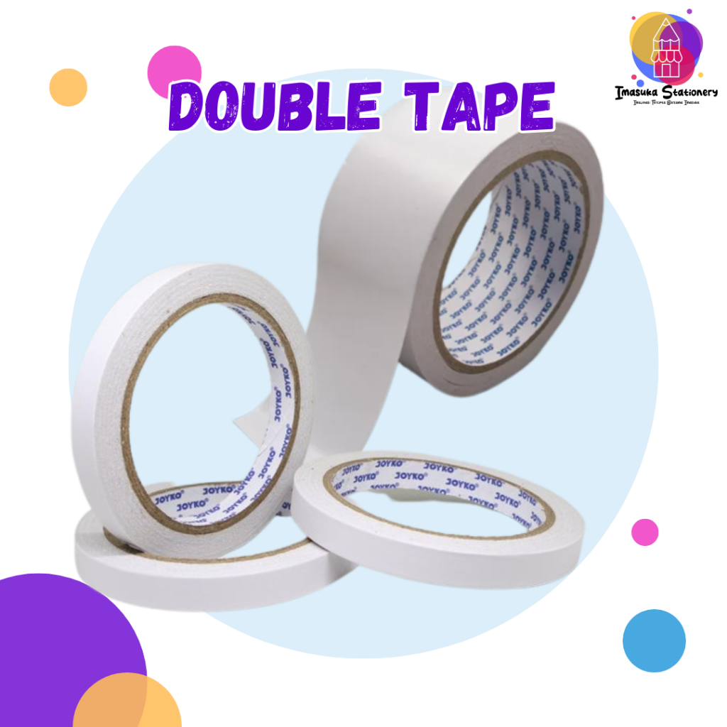 

Double Tape Double Sided Tape Perekat 2 Sisi Doubletape Dobel Tip 12 mm (1/2inch) dan 24 mm (1 inch) Imasuka Stationery