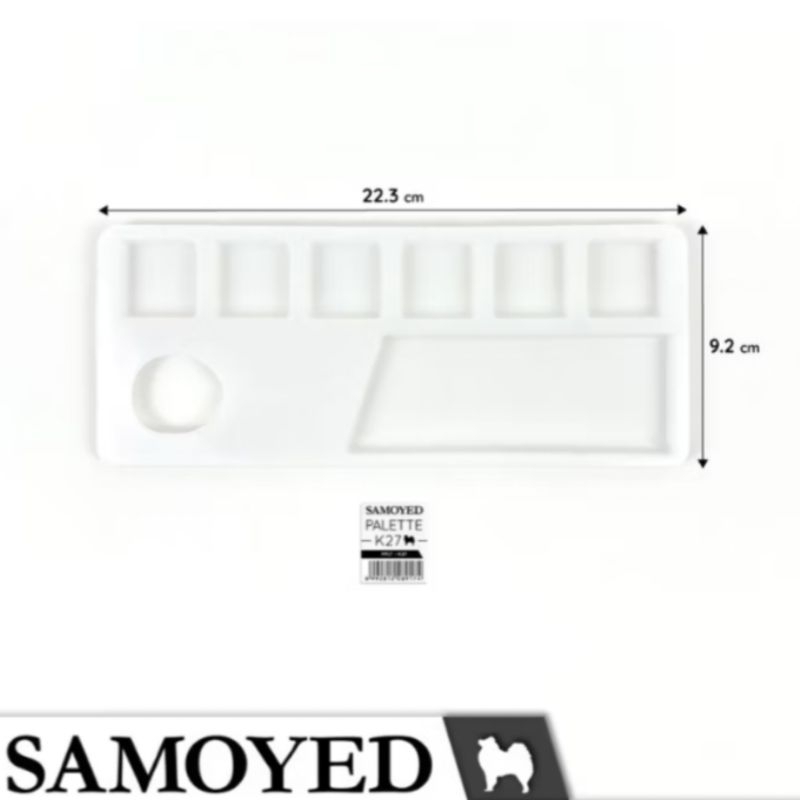 

Palet Lukis Putih Persegi panjang Palet Cat Air/ Cat Acrylic ukuran 22cm