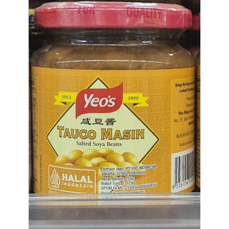 

Tauco Masin Asin Dari Kacang Kedelai YEO'S Tauco Masin Salted Soya Beans 250g - HK. (Can Use Vegan / Dapat Untuk Vegetarian)