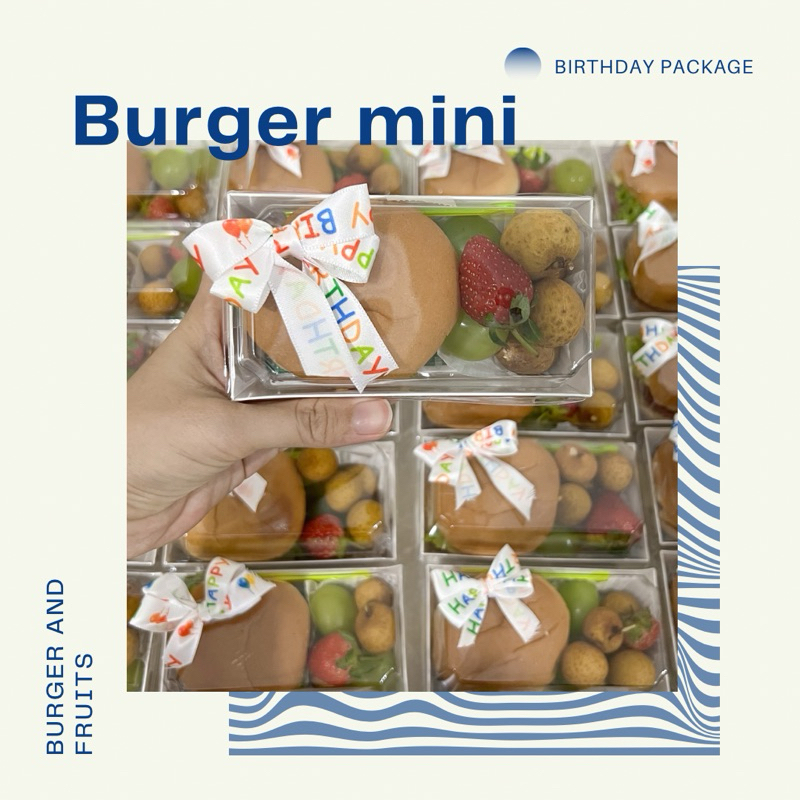 

Summer cookie - Paket ulang tahun burger mini dan buah