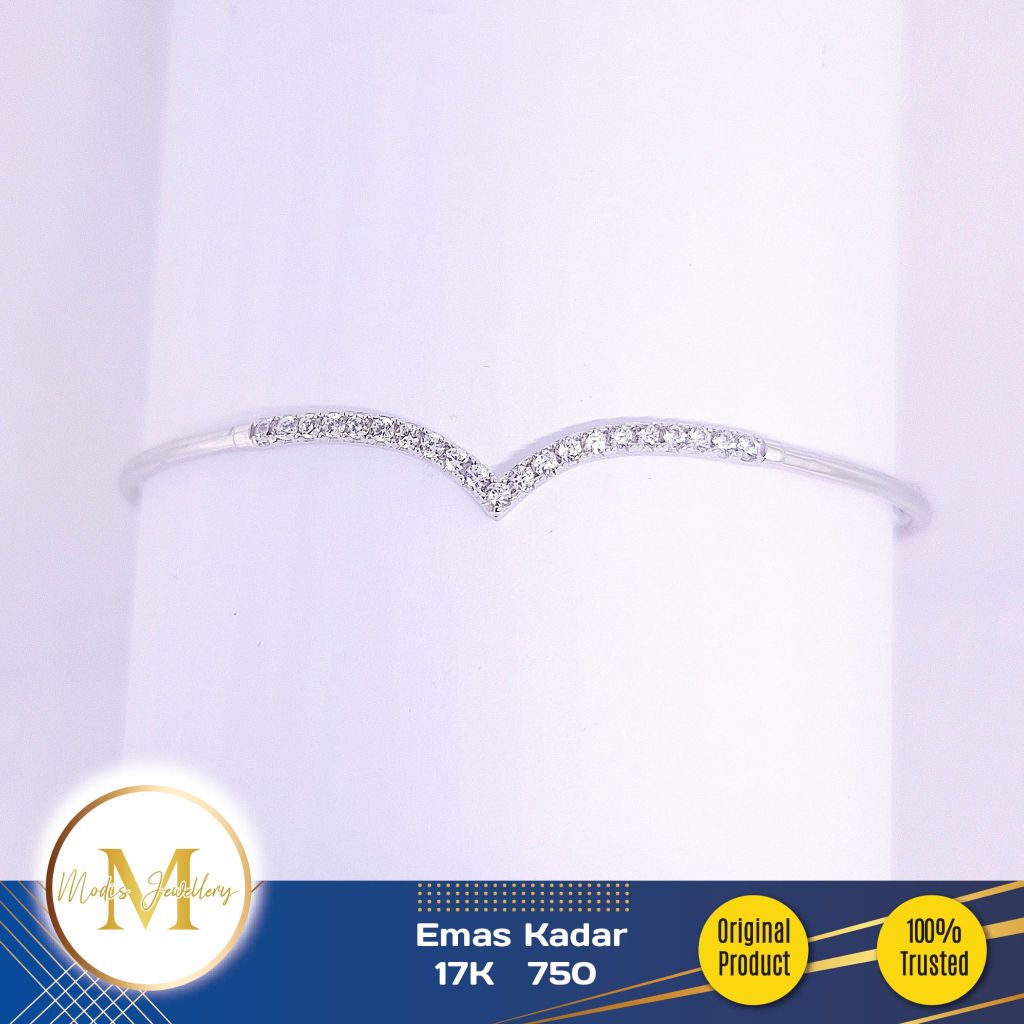 MODIS JEWELLERY - Gelang Bangle Aurel Putih - Emas 17k 750