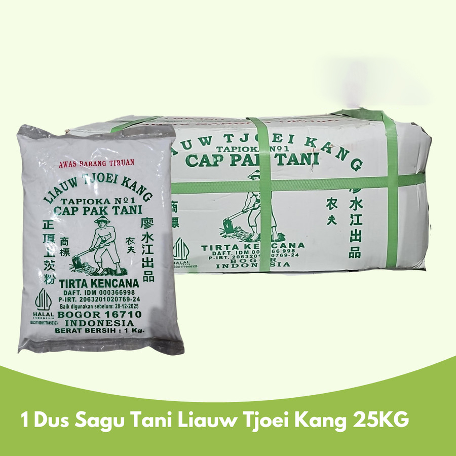 

Sagu Cap Pak Tani Liauw Tjoei Kang dus / Tepung Tapioka 1 KARTON 25 KG ( GOJEK - GRAB )