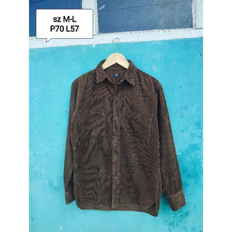 kemeja outer Corduroy tebal uniqlo work