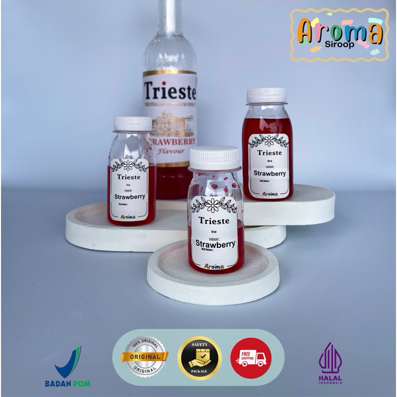 

Trieste Syrup - REPACK Sirup Trieste Strawberry ( 100ml - 75ml - 30ml ) Asli 100% ORIGINAL