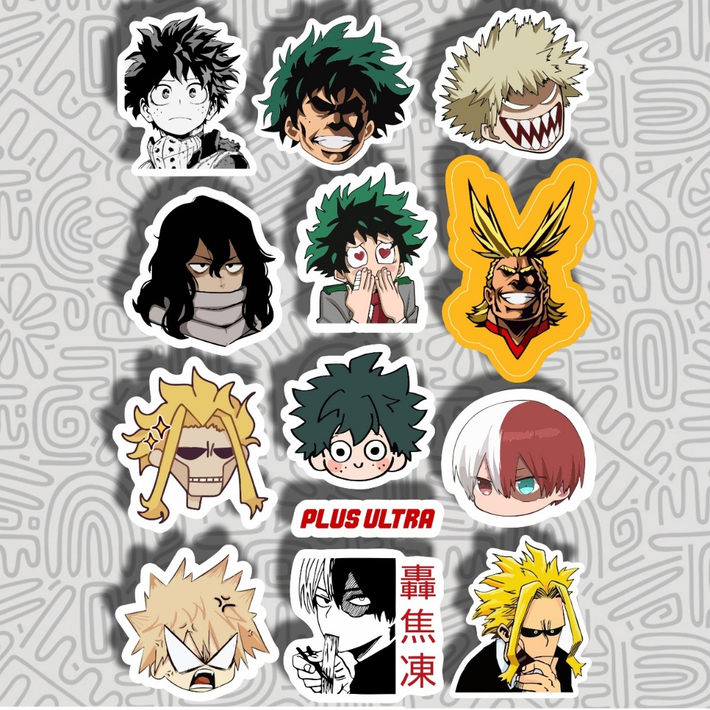 

Sticker Boku no Hero || Stiker anime deku todoroki bakugo my hero academia