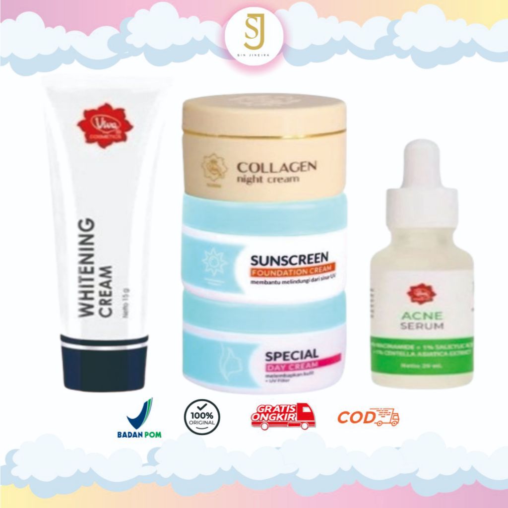 VIVA Paket  untuk Flek dan Jerawat 5in1 / Skincare Viva untuk Kulit Berjerawat