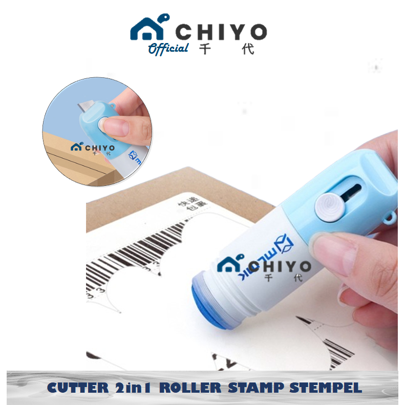 

CHIYO Living - CUTTER 2in1 ROLLER STAMP STEMPEL PENGHAPUS ALAMAT RESI PELINDUNG DATA