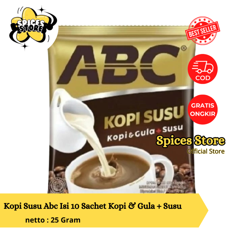 

Kopi Susu Abc Isi 10 Sachet Kopi & Gula + Susu - Spices Store - Kopi Nikmat Murah