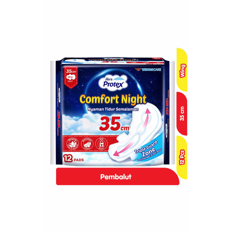 Hers Protex pembalut wanita wing malam 35cm 12pcs