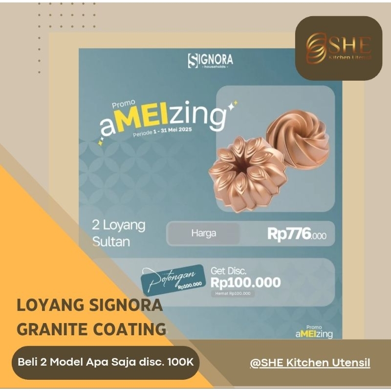 Loyang Signora Loyang kue marmer anti lengket Signora Pan