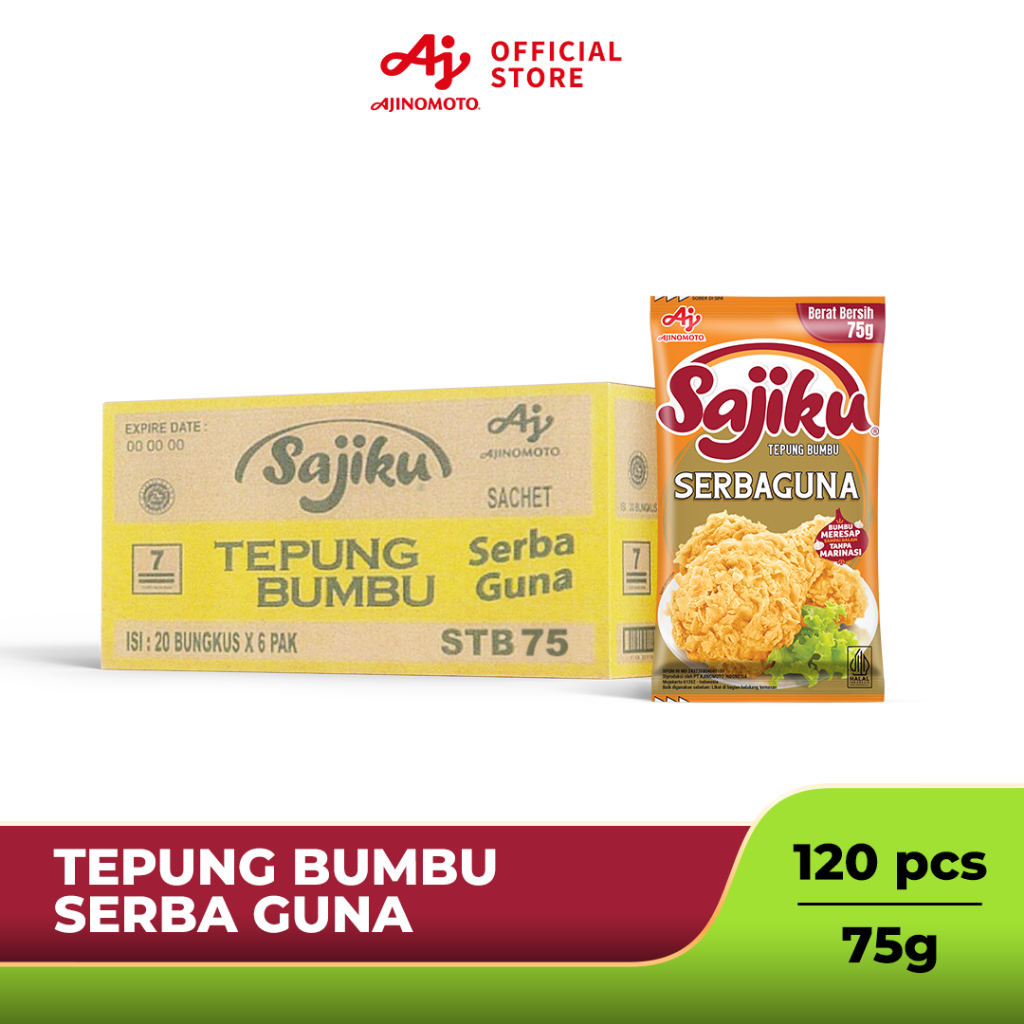 

Sajiku® Tepung Bumbu Serba Guna Sachet 75g - 1 Karton