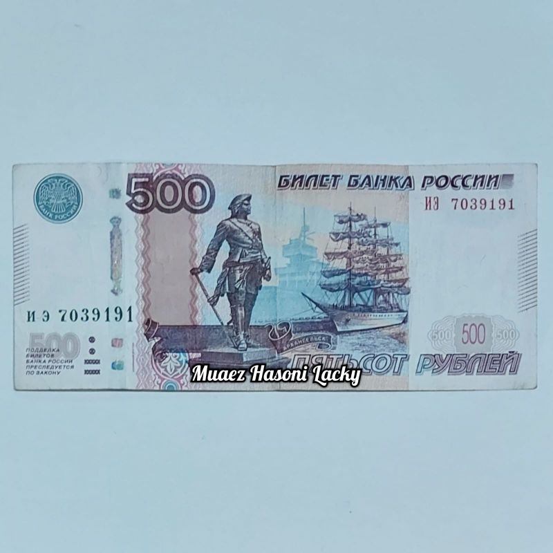 Uang Asing Rusia Rubel Pecahan 500 Rubel
