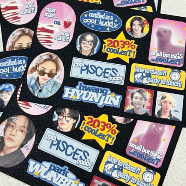 

[ready stock] cool classmate club sticker sheet skz svt riize day6