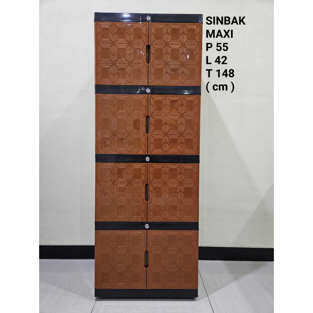 Lemari Sinbak 4 Susun Bahan Plastik Kuat/Lemari 4 Susun Plastik Warna Ceam