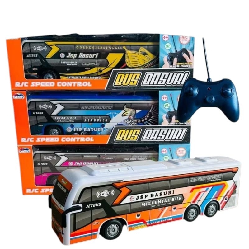 MOBIL REMOTE BUS BASURI R/C SPEED CONTROL BUS BASURI JSP BASURI REMOTE BUS MILLENIA BUS ANTAR KOTA A