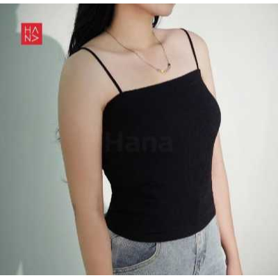 Tanktop Crop Singlet Polos Bra Kemben Dalaman Wanita Tali Spaghetti Big Size Elastis Korean Style