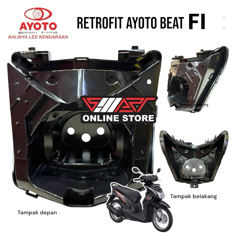 ( AYOTO BT01 ) RETROFIT LAMPU DEPAN BEAT FI