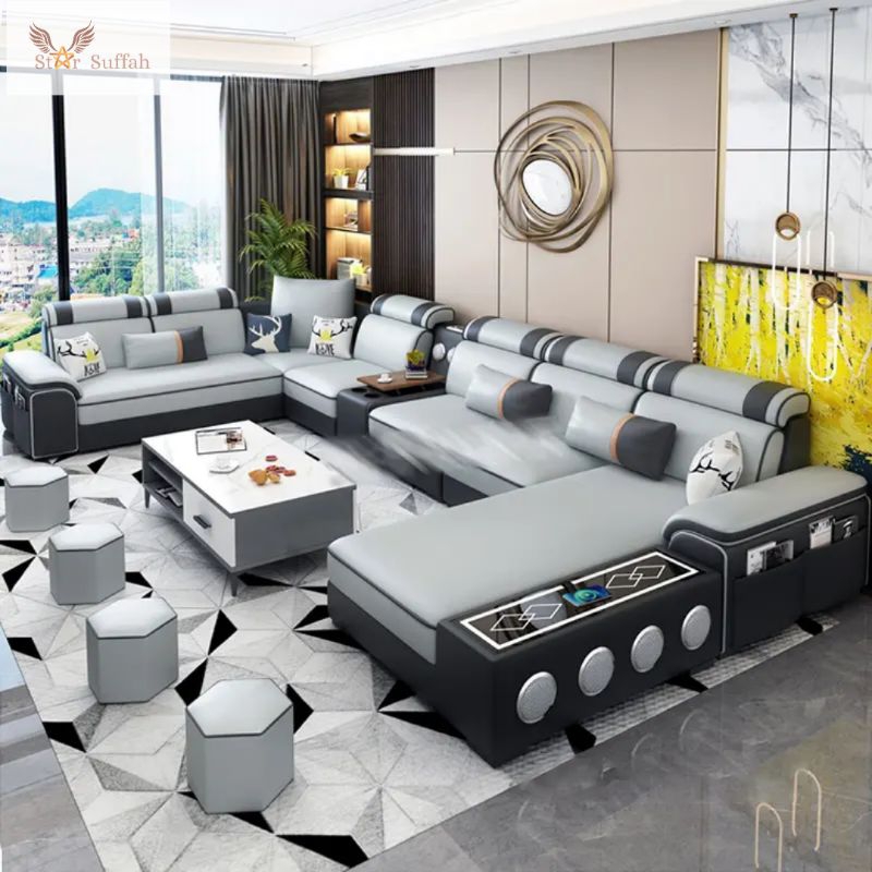 Sofa letter U kursi sudut minimalis model kekinian sofa terbaru