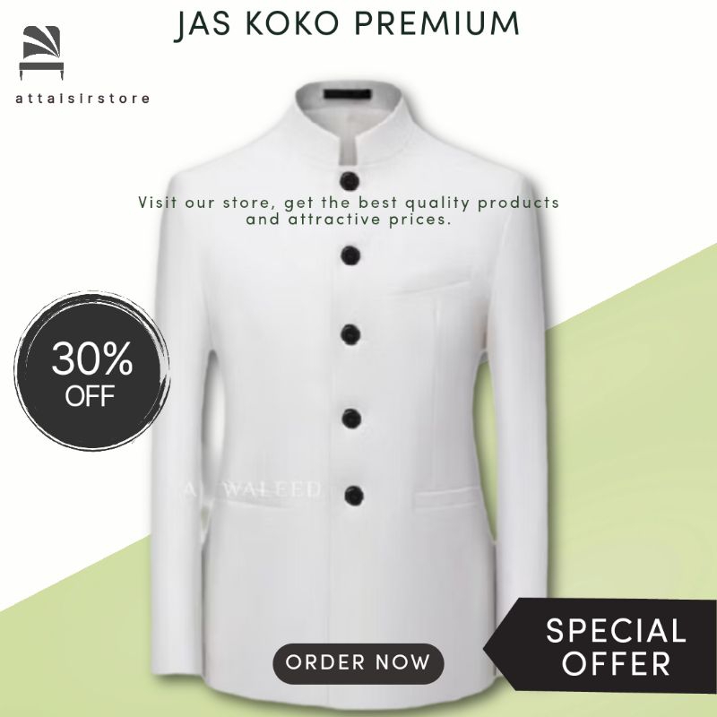Jas Koko Pria Premium PutihJasko Mandarin / Jas Koko Mandarin / Jasko Santri / Jasko Pria / Jasko Pr