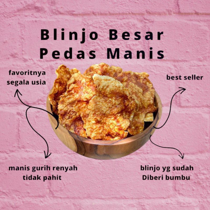 

KERIPIK BLINJO BESAR PEDAS MANIS 250gram