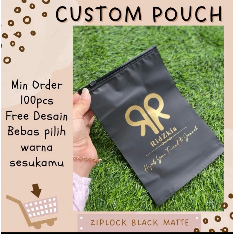 ziplock custom/ziplock black mate/kemasan hijab