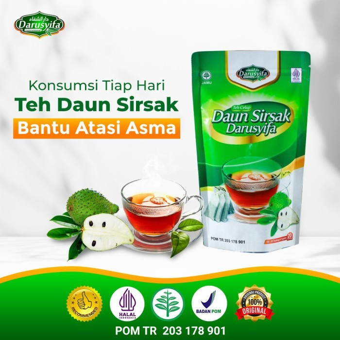 

Teh Celup Daun Sirsak Darusyifa BPOM | Teh Sirsak BPOM ( Hipertensi, Kanker, Kista, Miom, Asam Urat )