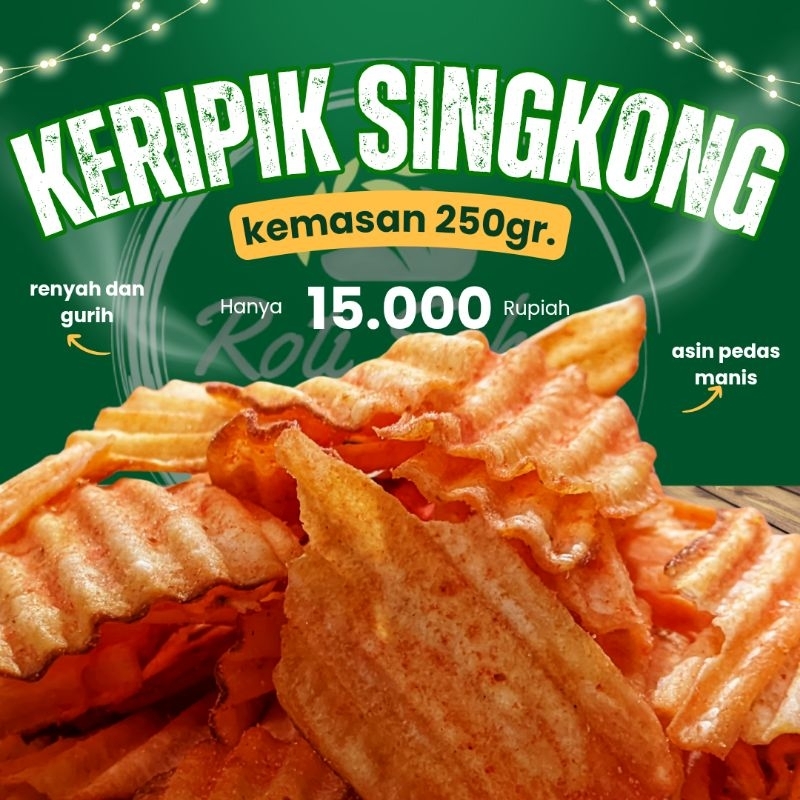 

KERIPIK SINGKONG ASLI merk TES kemasan 250gr.