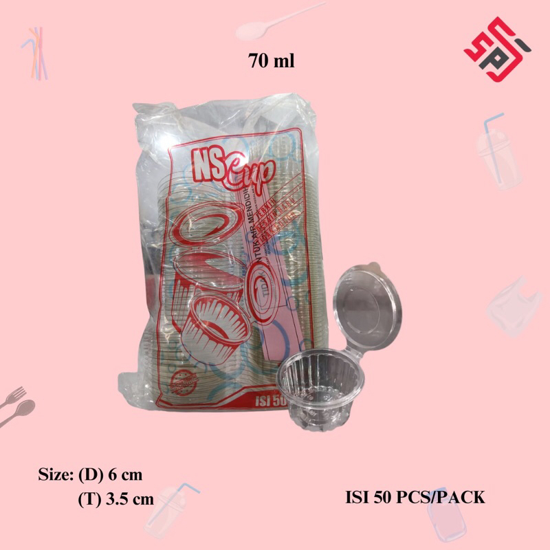 Ns cup 70ml/cup pudding/tempat sambel 70ml isi 50 pcs