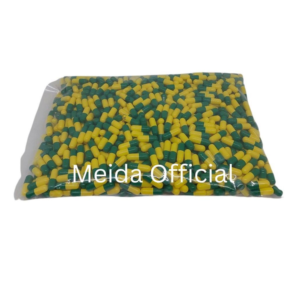 Cangkang kapsul kosong / kapsulindo Hijau - Kuning size 0