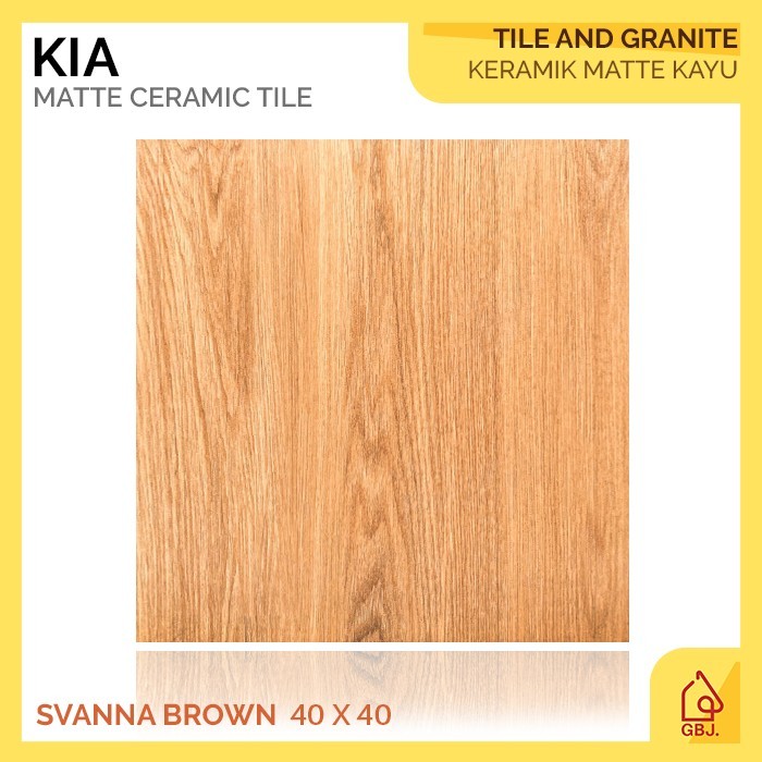 KERAMIK KIA 40 X 40 SVANNA BROWN MATTE MOTIF KAYU / KERAMIK LANTAI MATTE URAT KAYU