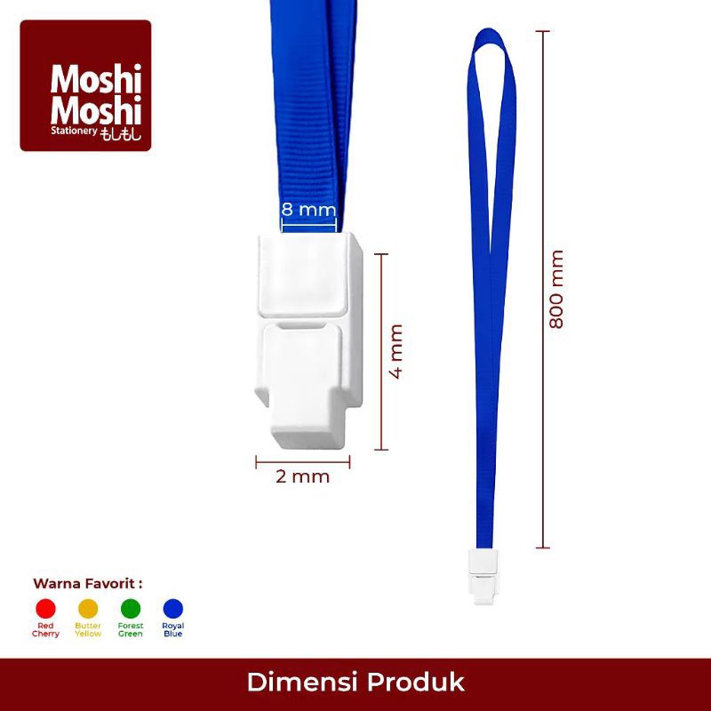 

(HANYA TALI) 3pcs Tali klip gantungan name tag kartu identitas